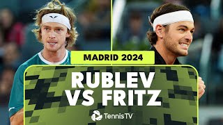 Andrey Rublev vs Taylor Fritz Match Highlights  Madrid 2024 SemiFinal [upl. by Alyahsat]