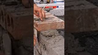 I Built a Brick Wall  Fast amp Clean👷 construction diy concrete usa building satisfying shorts [upl. by Enelehs]