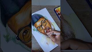 Natsamrat watercolour painting nana Patekar shortvideo watercolorpainting shortsfeed drawing [upl. by Amaral651]