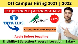 Xoriant  Tata Elexi Off Campus Drive Batch 2021  2022 [upl. by Lawry]