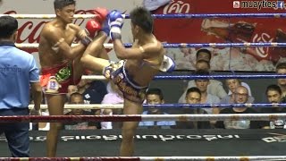 Muay Thai Fight  Sangmanee vs Jompichit Rajadamnern Stadium Bangkok  7th May 2015 [upl. by Naul568]