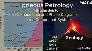 Phase Rule and Phase Diagrams  One Component System  Igneous Petrology  Geology  GATE  NET JAM [upl. by Ymma]