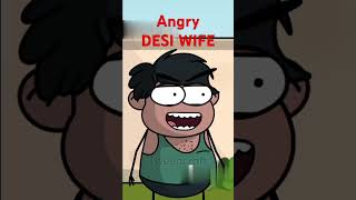 Angry 😡 Desi Wife 😠relationship rap music funny cartoon animation [upl. by Jeremias]