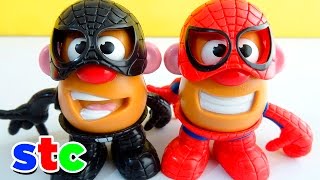 Mr Potato Head Spiderman vs Venom Marvel Aventuras con los Cara de papa Superheroes [upl. by Holna397]