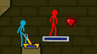 Watergirl and Fireboy Stickman Animation  Forest Ice Light Temple 4 [upl. by Puiia795]