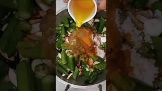 A very tasty vegetarian dishjackfruitseedsspinachladysfingeroilmasalasaltshorts [upl. by Levey]