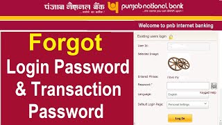 How to Forgot PNB Net banking Login and Transaction Password  how to change net banking password [upl. by Mahgem]