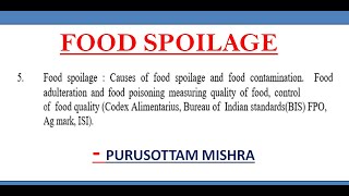 Food Spoilage  Introduction [upl. by Audsley668]