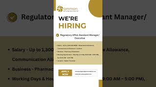 Were hiring quotRegulatory Affair Assistant Manager Executivequot for our client company [upl. by Mcripley]