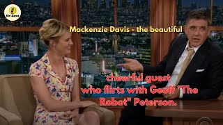 Macken Davis the cheerful and beautiful guest flirts with Geoff the robot Peterson  MRBEAT [upl. by Mont]