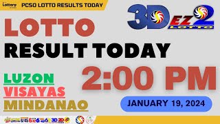 2PM LOTTO RESULT TODAY  JANUARY 19 2024  3D 2D Draw [upl. by Hubble]