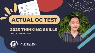 Actual 2023 OC Placement Test Thinking Skills Explanations [upl. by Puto]