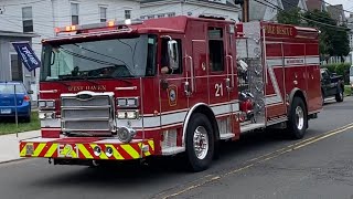 West Haven CT Fire Department NEW Engine 21 Responding [upl. by Eirojram]