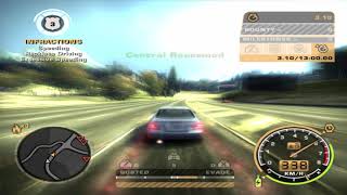 NFSMW  Fully upgraded Mercedes CLK 500 top speed [upl. by Avik]