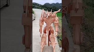 रामू ने बनाया रोबोट wooden robot art making skills art skills trendingwoodentoy viral shorts [upl. by Dibrin]