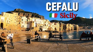 🇮🇹 Sicily Italy Walking Tour 4k Cefalu The Most Beautiful Coastal Town Walk with Captions  2024 [upl. by Nyliret]