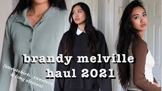 unnecessarily huge brandy melville tryon haul  fallwinter 2021 [upl. by Relyuc190]