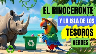 EL RINOCERONTE 🦏 Y LA ISLA DE LOS TESOROS VERDES ♻️ cuento infantil que enseña acerca del reciclaje [upl. by Ehcadroj164]