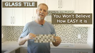 DIY Glass tile backsplash for beginners [upl. by Thanos553]