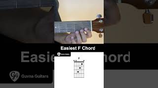 How To Play the Easiest F Chord On Guitar  Guvna Guitars [upl. by Scibert]