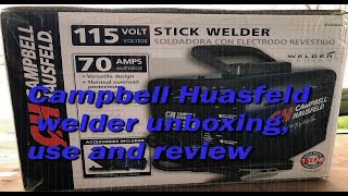 Campbell Hausfeld 115v stick welder and kit unboxing  use and review [upl. by Thierry]