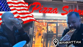 BRITS Try PIZZA in NEW YORK CITY [upl. by Aihsercal]