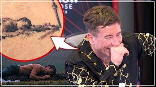 Barry Keoghan Reacts To Fans Saltburn Tattoo Of THAT Scene 😳 [upl. by Rexferd]