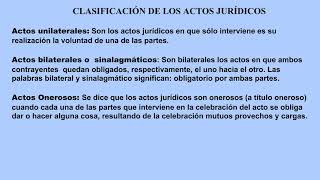 43 Clasificación de los actos jurídicos [upl. by Salvucci]