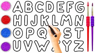 How To Drawing Alphabet ABCDEFGHIJKLMNOPQRSTUVWXYZ Learn Alphabet amp Color Names Phonic song [upl. by Pauli]