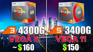 Ryzen 3 4300G vs Ryzen 5 3400G  CPU and iGPU Test [upl. by Wurtz]