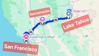 USA ROADTRIP CARVIEW  San Francisco to Lake Tahoe Timelapse [upl. by Er]