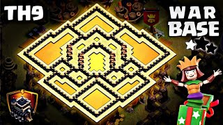 NEW STRONGEST Town Hall 9 WAR BASE After TH17 Update  TH9 BASE LINK Clash of Clans 1132 [upl. by Clarkson394]