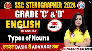 SSC Stenographer 2024  Types of Noun  SSC Stenographer English Classes 2024 4  Steno Grade C amp D [upl. by Ecnerat]