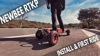 NEWBEE RTKP Install amp First Ride New Style of Electric Mountainboard Trucks [upl. by Jobyna]