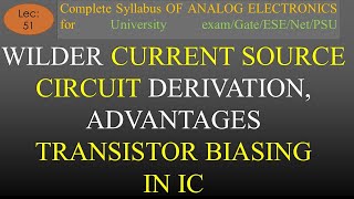 Lec51 Wildar Current Source Basics Derivation Output R Advantages  A E  R K Classes  Hindi [upl. by Moffat757]