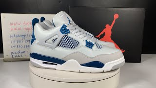 Air Jordan 4 Retro quotMilitary Bluequot Review from Topkickss [upl. by Enaitsirk]