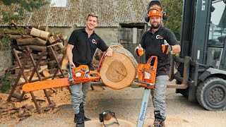 Husqvarna 592 XP vs 395 XP Chainsaw [upl. by Beal]