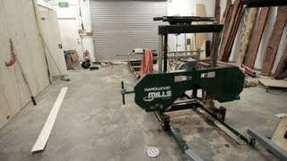 Milling logs with my electric bandsaw mill  JWS podcast [upl. by Llenrrad]