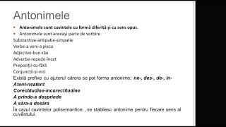 Categorii semanticeSinonime Antonime Omonime Paronime Pleonasm [upl. by Komsa]