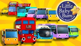 Bus Song  Ten Little Buses  Nursery Rhymes for Babies by LittleBabyBum  ABCs and 123s [upl. by Amatruda]