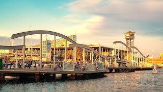 quotA stroll through Port Vell Barcelona at sunsetquot [upl. by Akimaj]