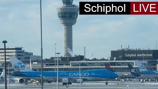 🔴 Airport Live Schiphol airport with ATC KLM 777 Delta Asia trip Snow Storm [upl. by Ciredor]