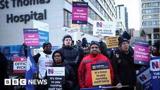 Nurses in parts of UK stage largest strike in NHS history – BBC News [upl. by Nivar]