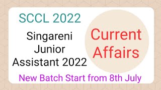 Singareni Junior assistant Exam 2022 Current Affairs  SCCL Jr Assistant recent CA  6 months CA [upl. by Sihtam]