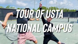 Tennis Patrol Tours USTA National Campus  First time playing on clay courts  My nephew cohosts [upl. by Symon]