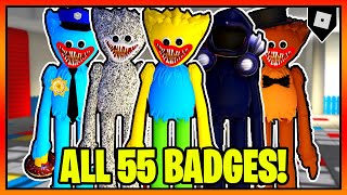 How to get ALL 55 BADGES  SKINSMORPHS in FIND THE POPPY PLAYTIME CHARACTERS  Roblox [upl. by Vinia]