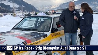 MOTOR TV22 Stig Blomqvist  der Rallyefahrer und sein Audi Quattro S1 beim GP Ice Race [upl. by Mylo]