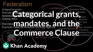 Categorical grants mandates and the Commerce Clause  US government and civics  Khan Academy [upl. by Ekalb]