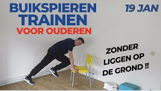 10 MIN BUIKSPIEREN trainen voor OUDEREN zonder te gaan liggen op de grond [upl. by Tod673]