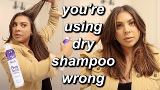 HOW TO USE DRY SHAMPOO THE RIGHT WAY NO MORE WHITECAST  PRO HAIRDRESSER TIPS [upl. by Walworth]